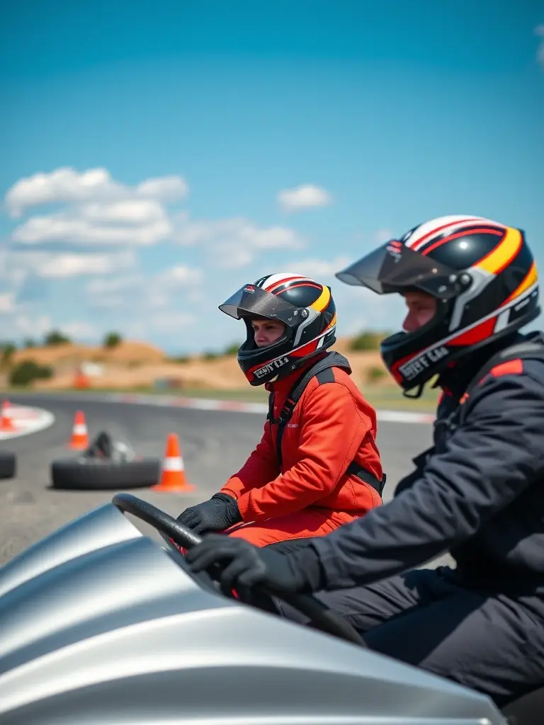 Image of club members participating in a driver training session at a local race track, emphasizing skill development and safety.